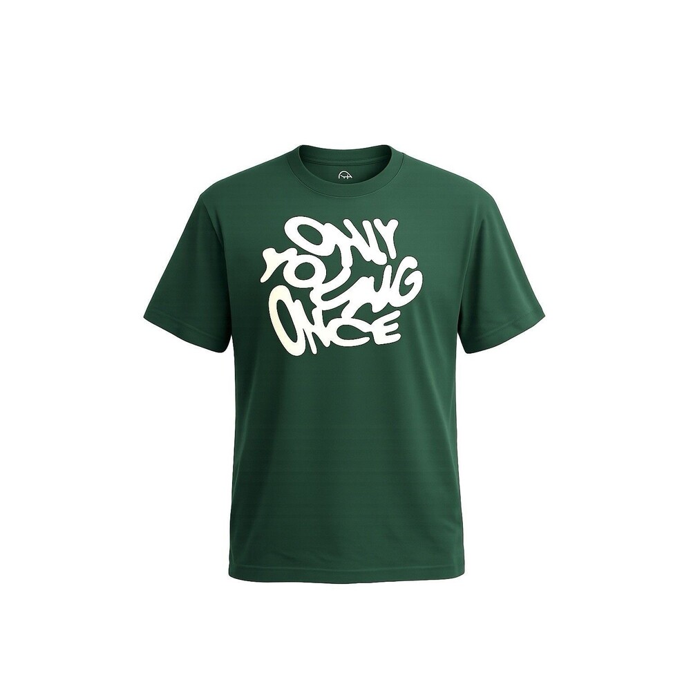 Original Use Only Young Once Green Graphic T Shirt Men’s Small Streetwear Tee